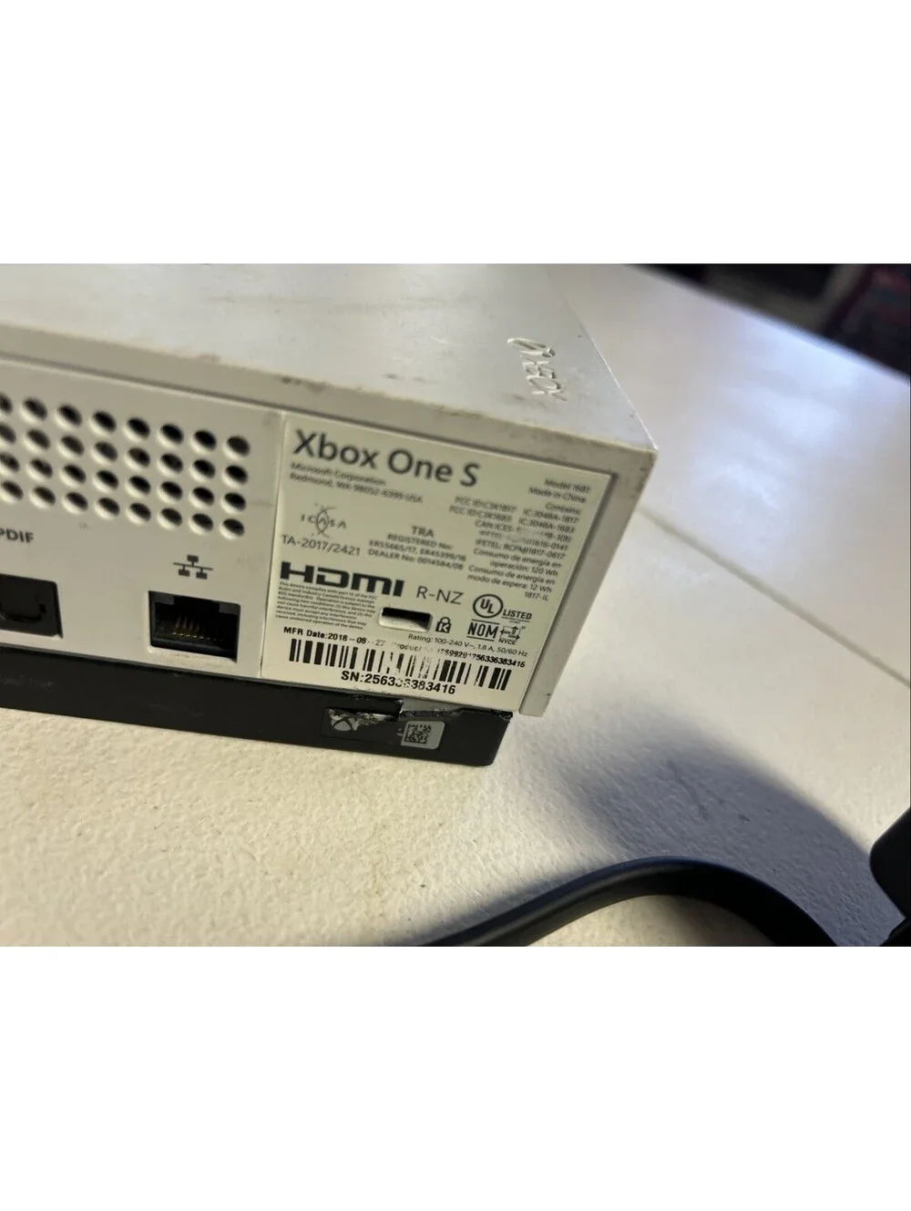 Microsoft Xbox One S Console White - For Parts or Repair, No